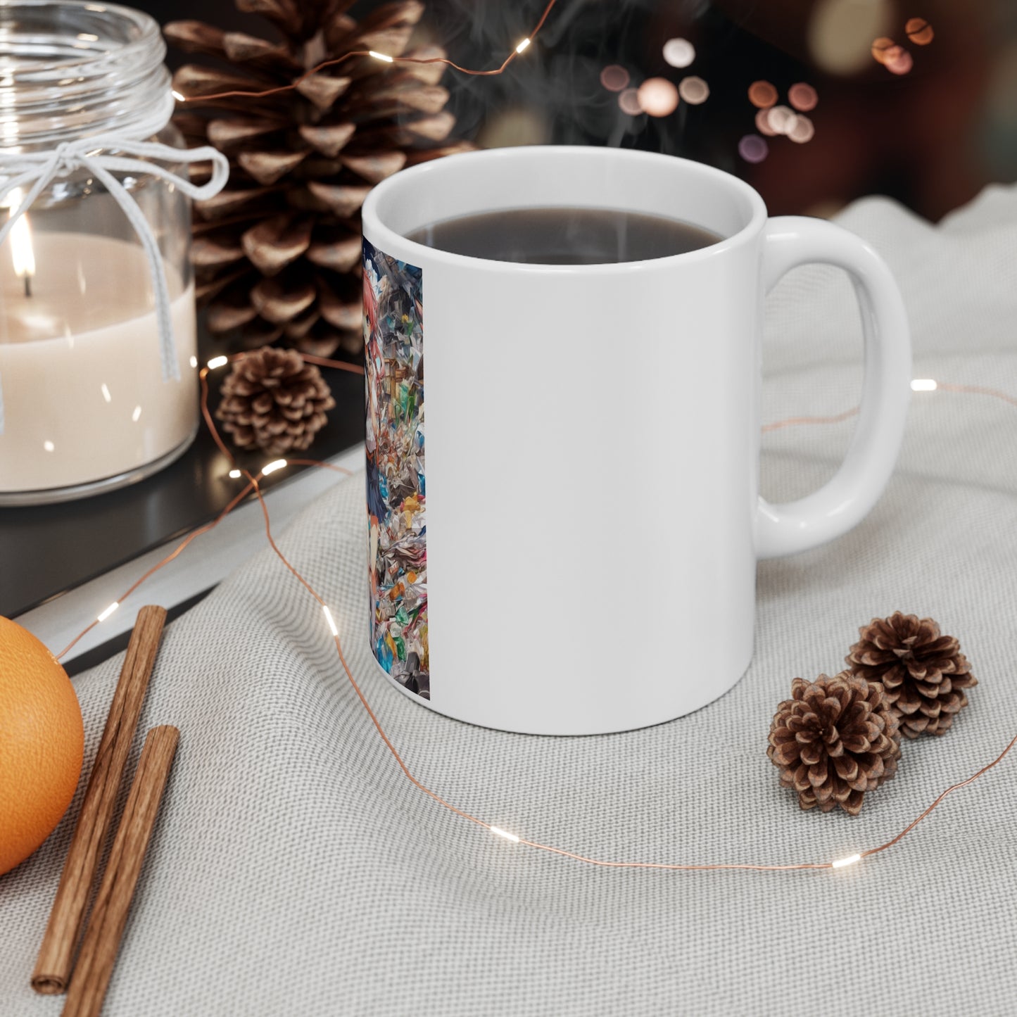 Recycling Day Anime Schoolgirl Eco Art Coffee Mug