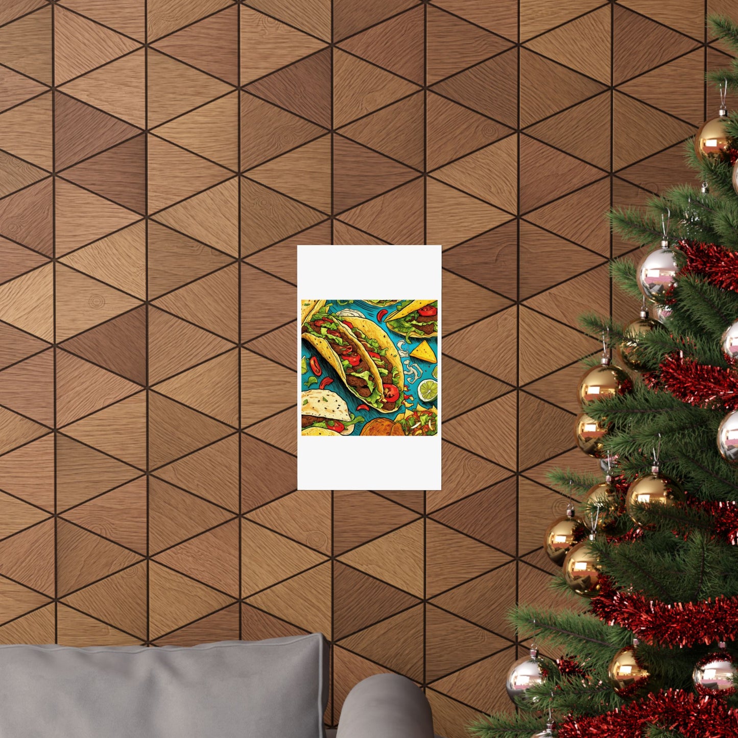 Taco Party Pattern Foodie Gift Art Poster