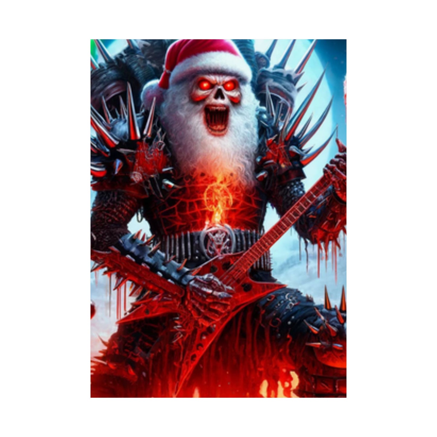 Heavy Metal Santa Holiday Concert Music Room Poster