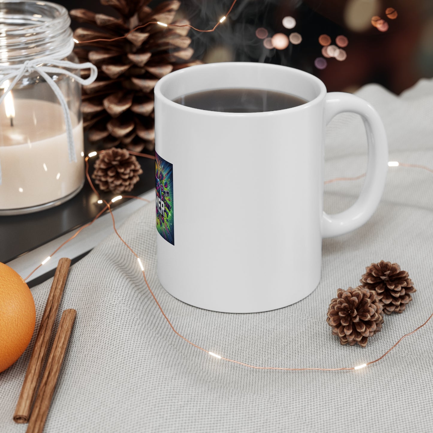 Neon Gamer Energy Retro Arcade Gaming Coffee Mug Gift