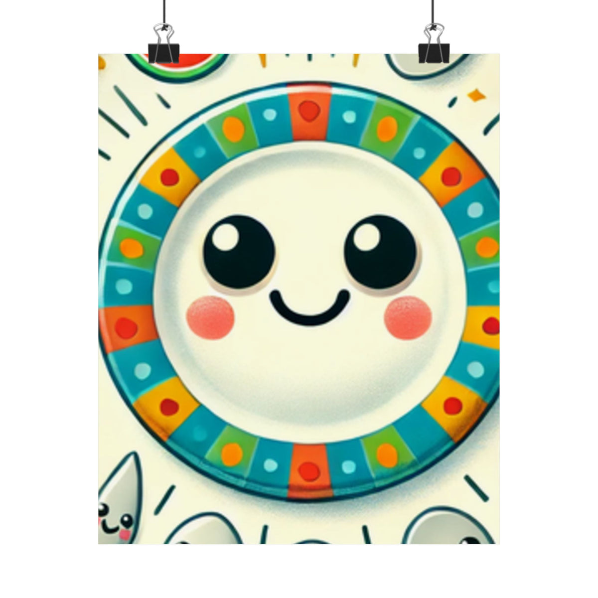 Happy Little Kitchen Club Kawaii Food Poster Kitchen Wall Art Decor