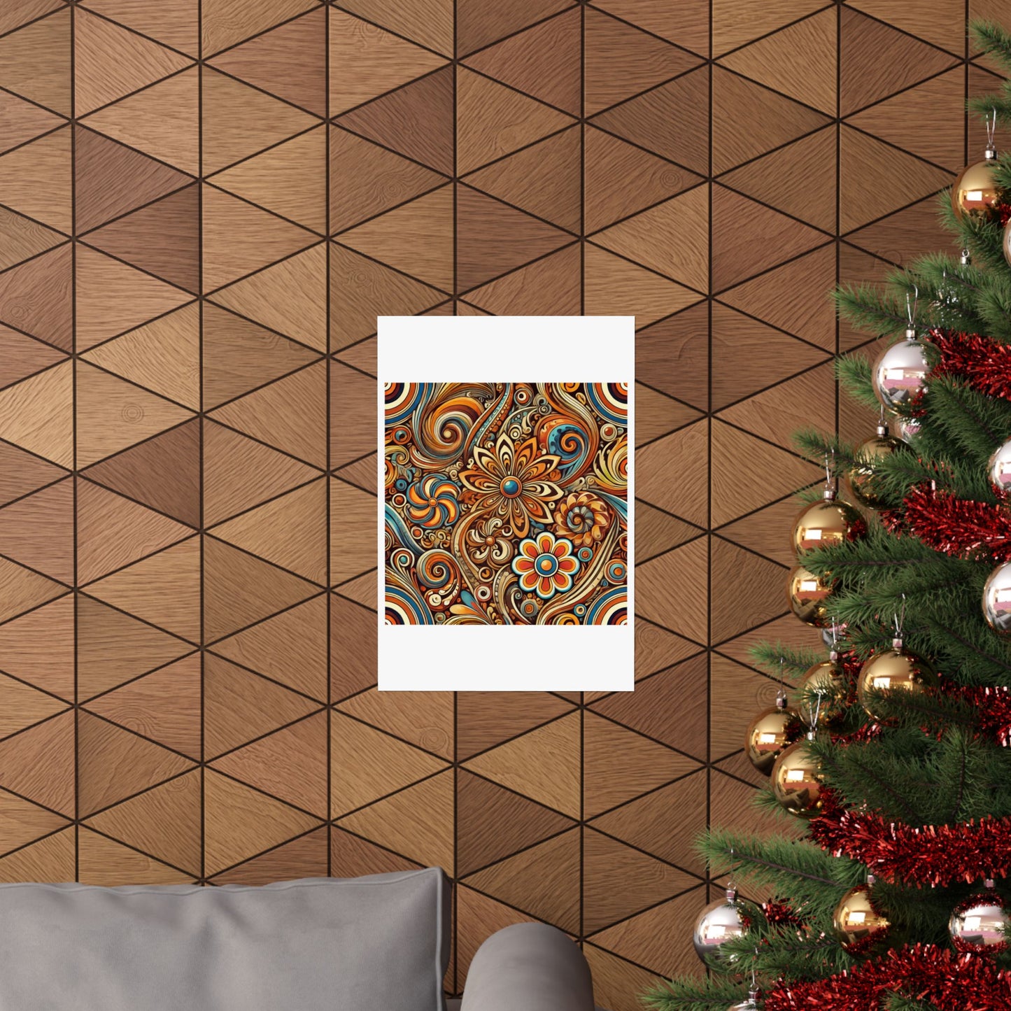 Ornate Abstract Floral Paisley Pattern Poster