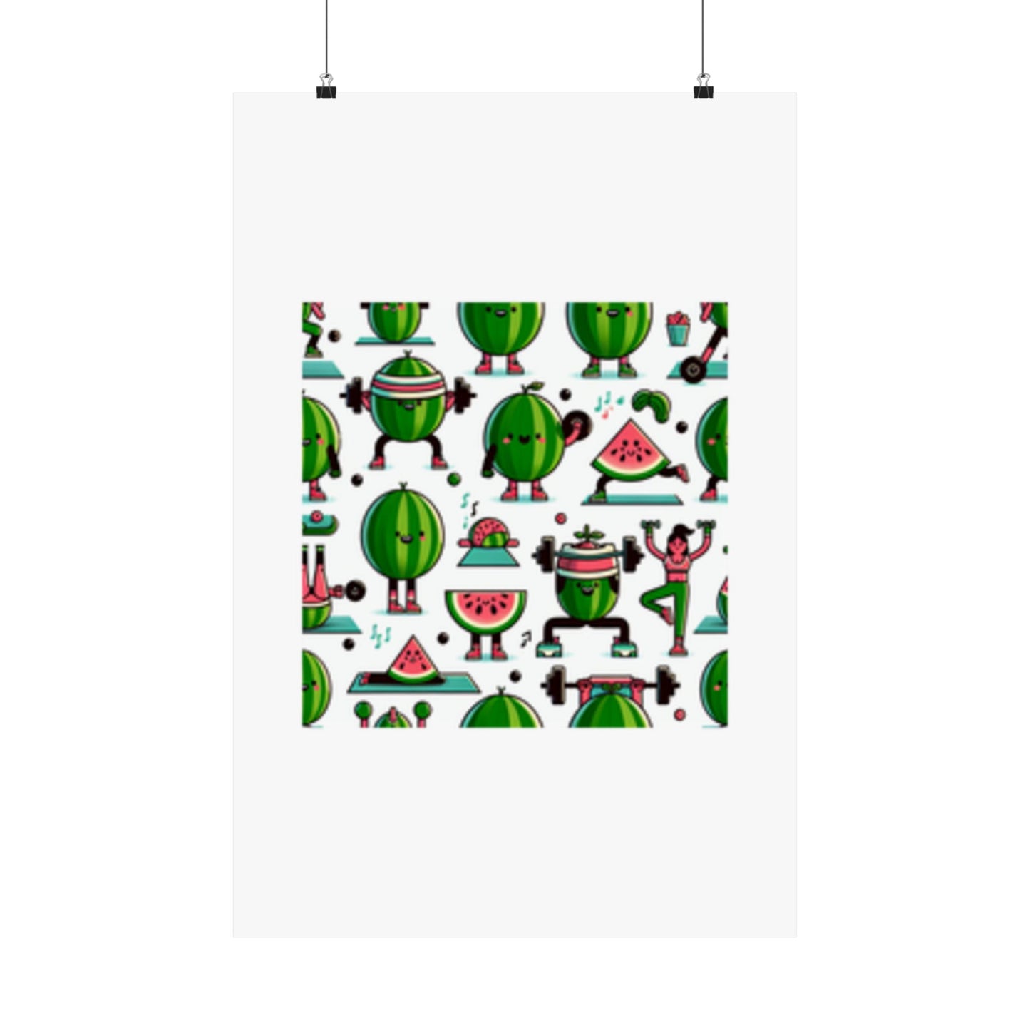 Watermelon Workout Club Cute Food Fitness Wall Art Poster