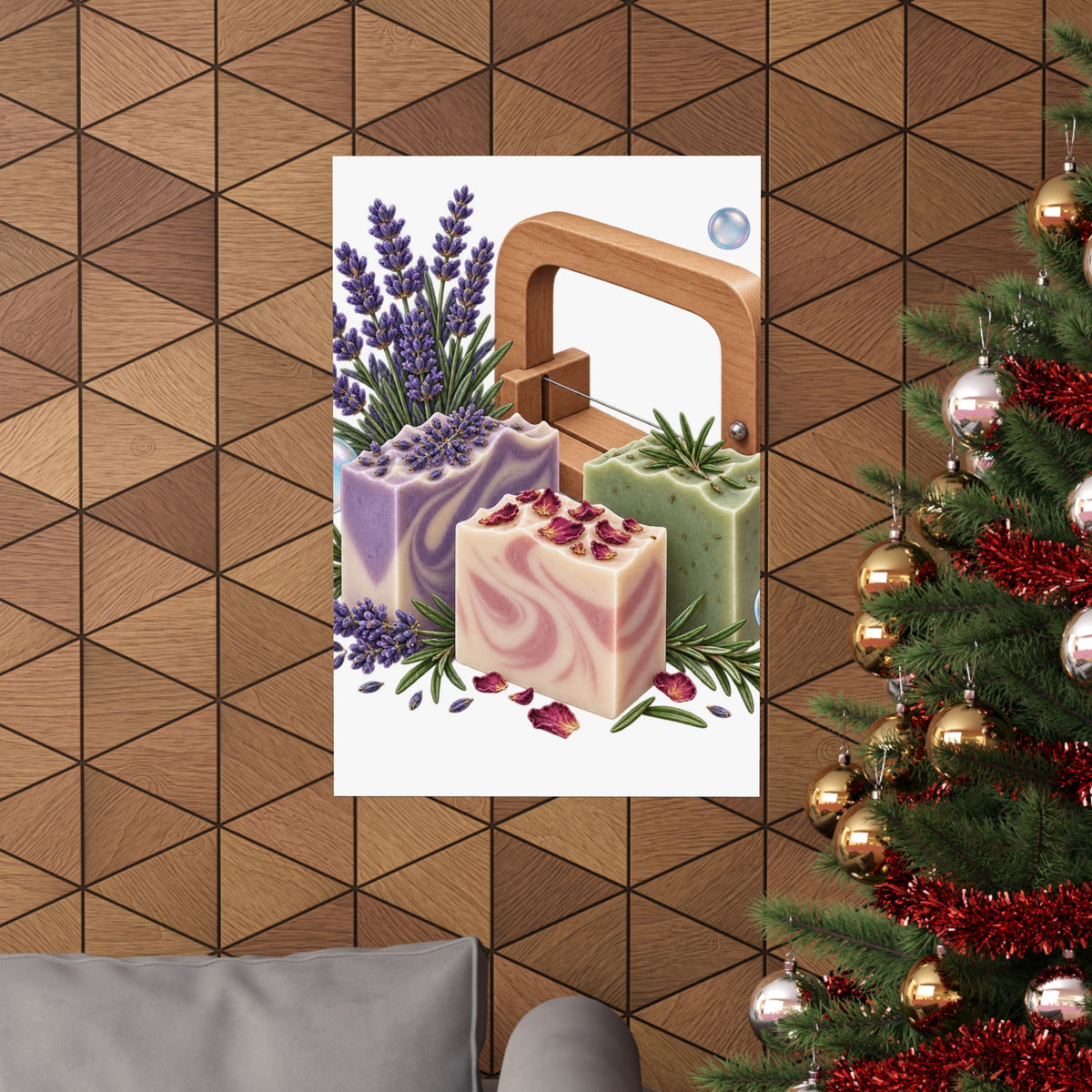 Botanical Soap Making Lavender and Herbs Poster