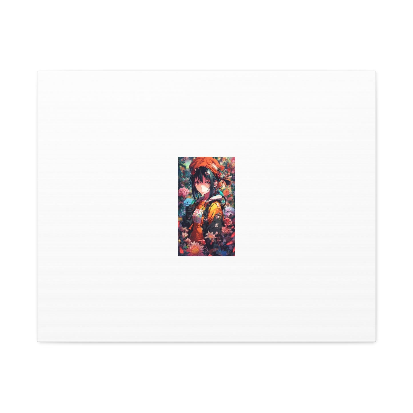 Anime Floral Forest Heroine Portrait Flower Canvas Wall Art