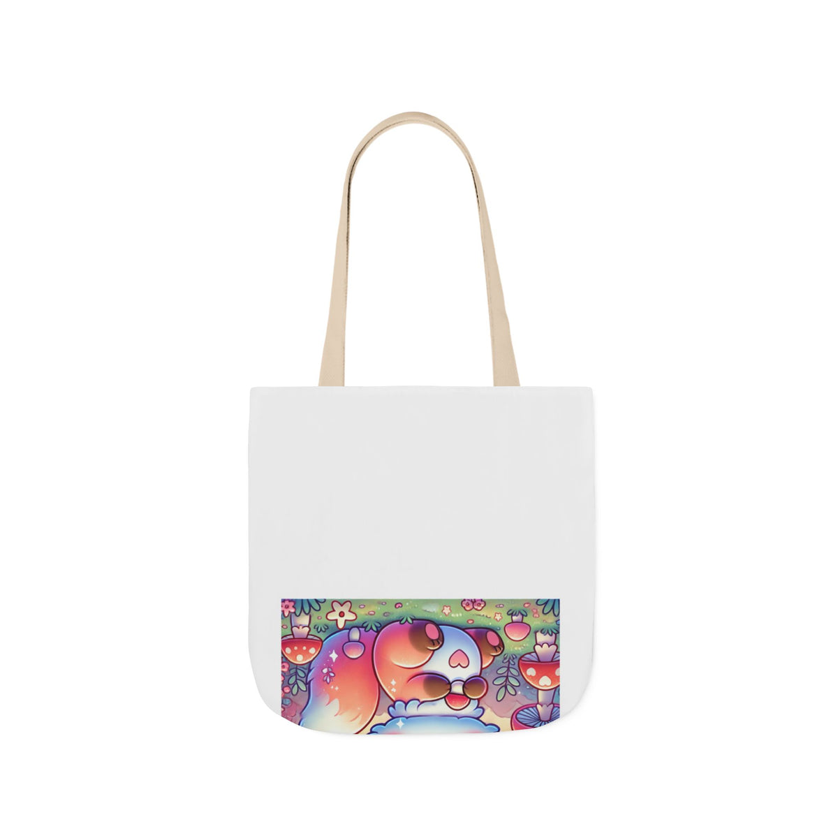 Pastel Woodland Fox Mushroom Kawaii Canvas Tote Bag