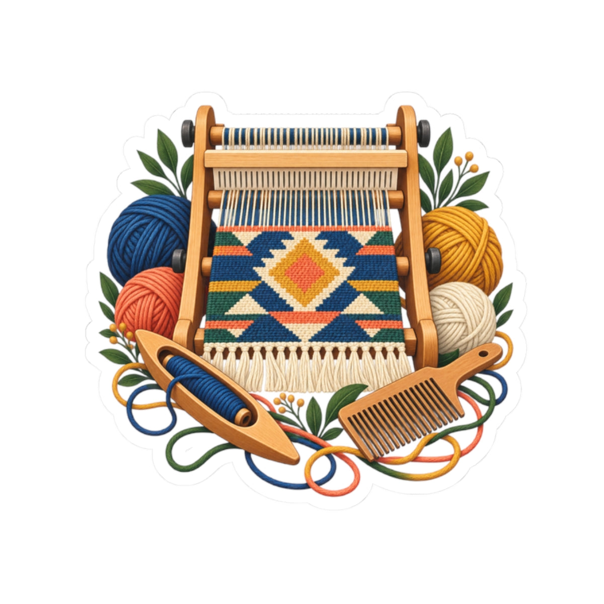 Geometric Hand Weaving Workshop Sticker
