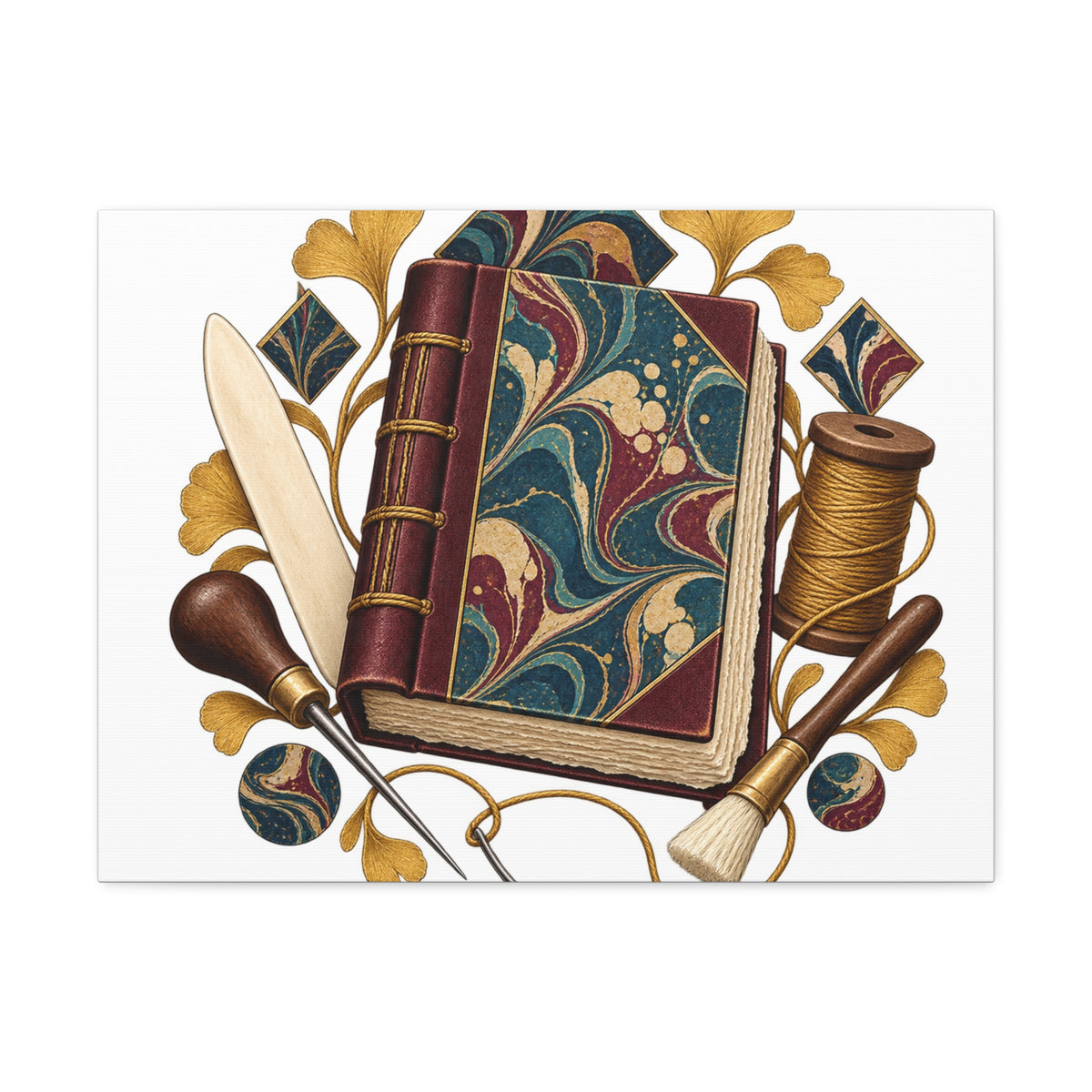 Traditional Marbled Bookbinding Workshop Canvas