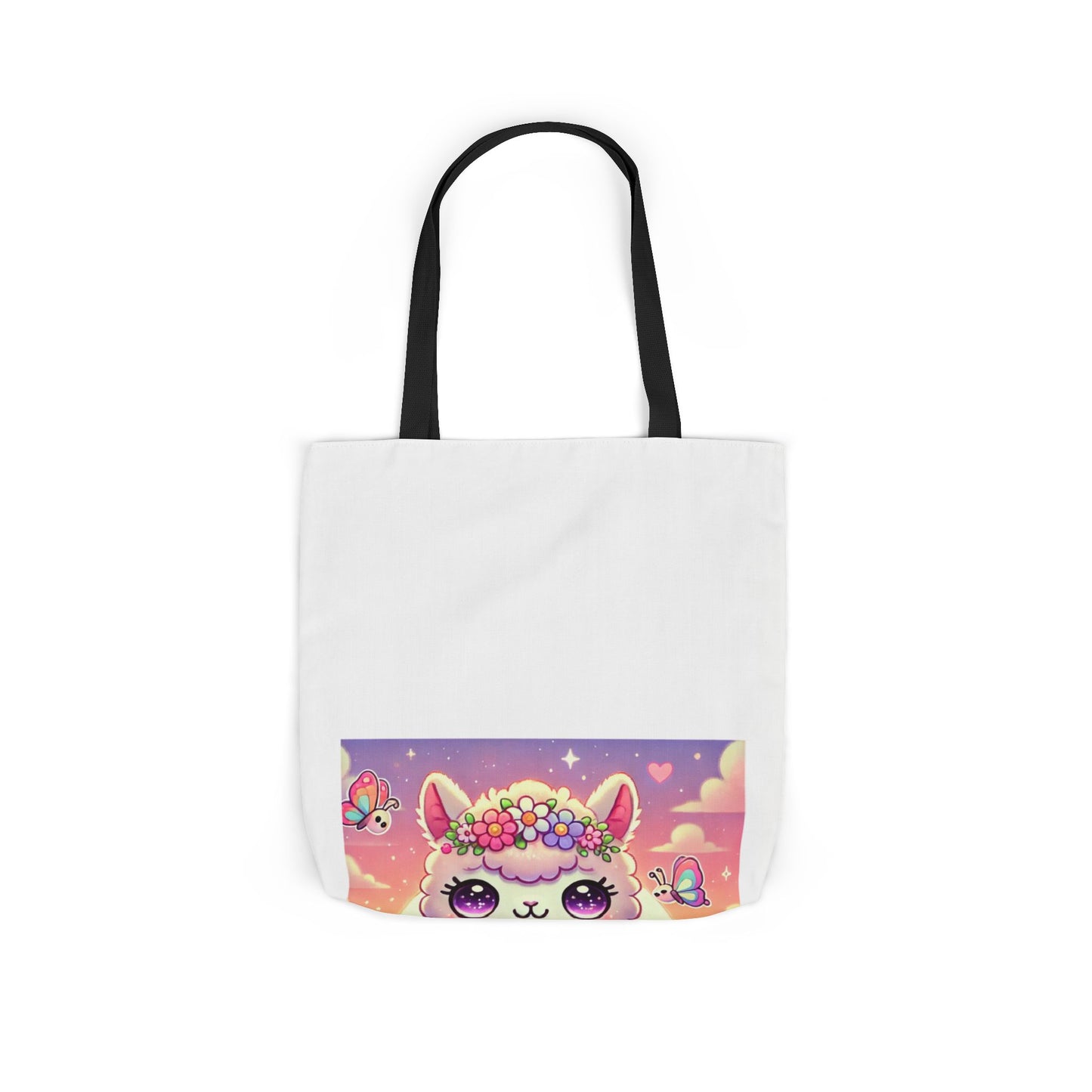 Pastel Floral Alpaca Garden Kawaii Canvas Tote Bag