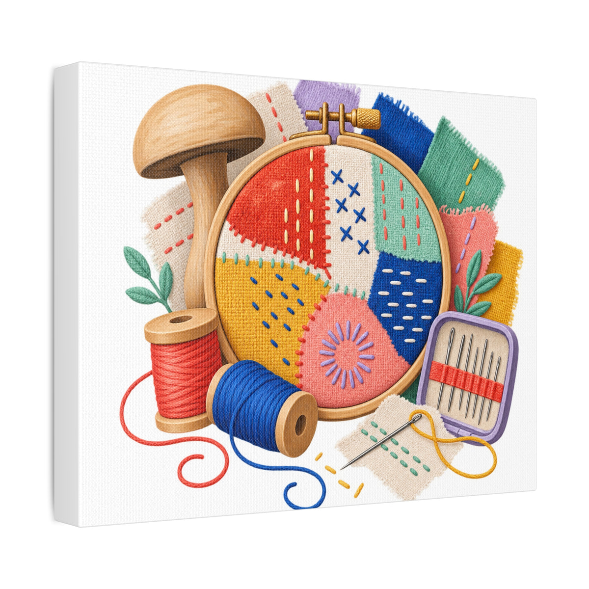 Colorful Visible Mending Workshop Canvas