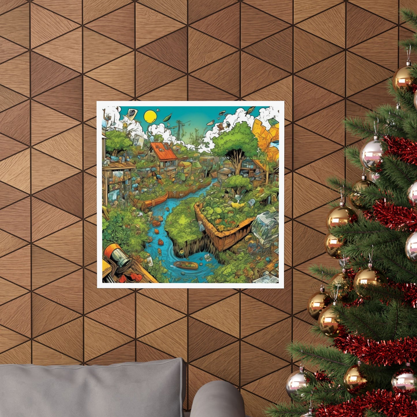 Whimsical Garden Stream Nature Gift Art Poster