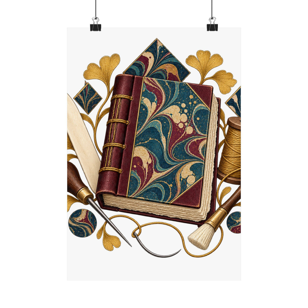 Traditional Marbled Bookbinding Workshop Poster