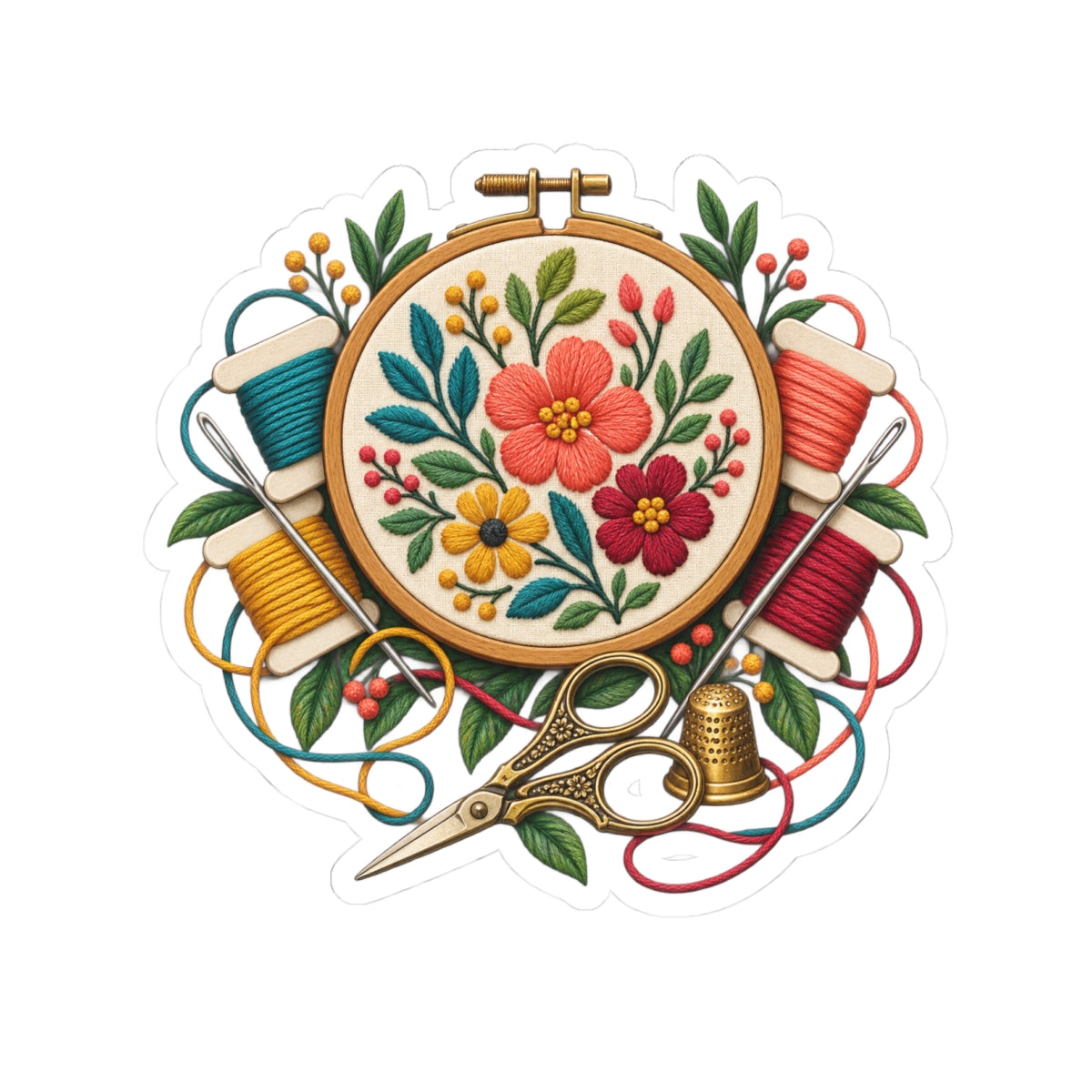 Botanical Embroidery Workshop Sticker