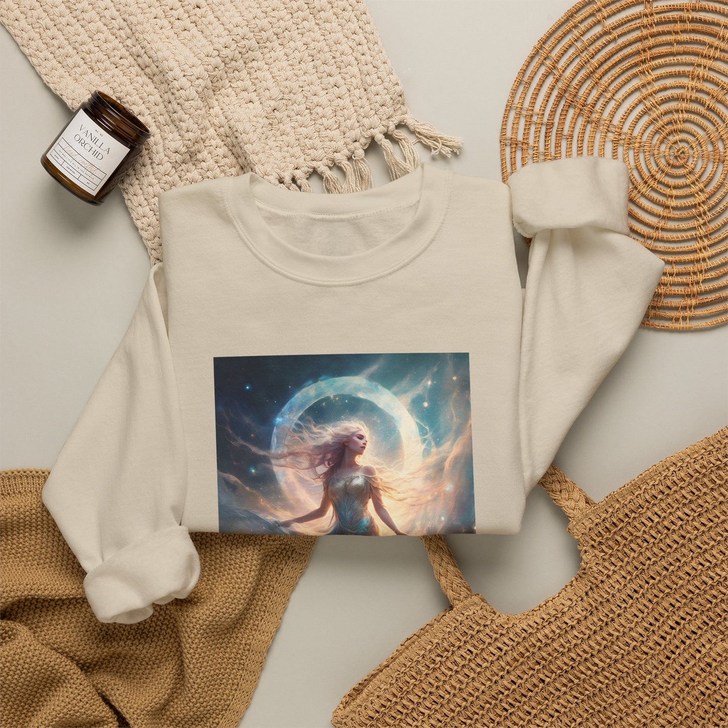 Moonlit Celestial Dancer Fantasy Portrait Sweatshirt