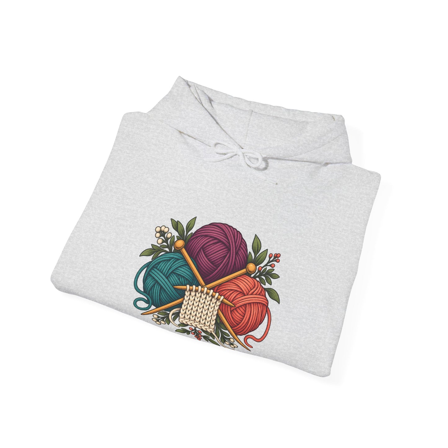 Retro Yarn and Knitting Botanical Art Hoodie