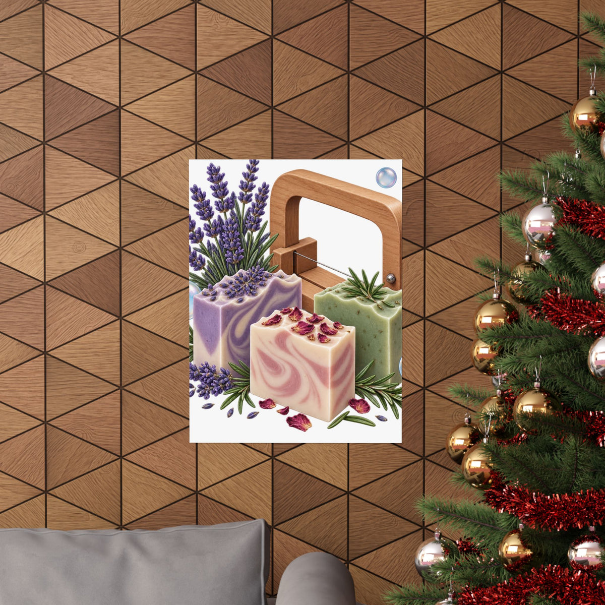 Botanical Soap Making Lavender and Herbs Poster