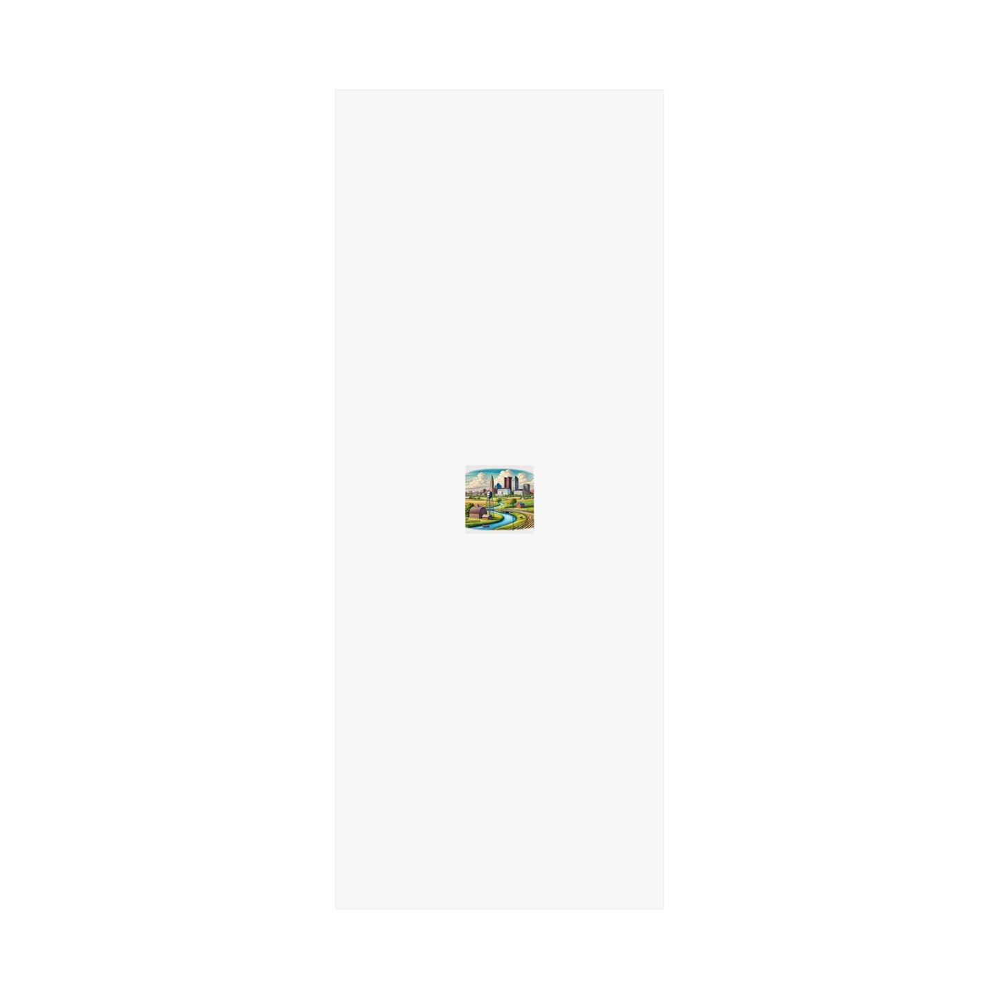 Rural River City Skyline Hometown Landscape Poster Art