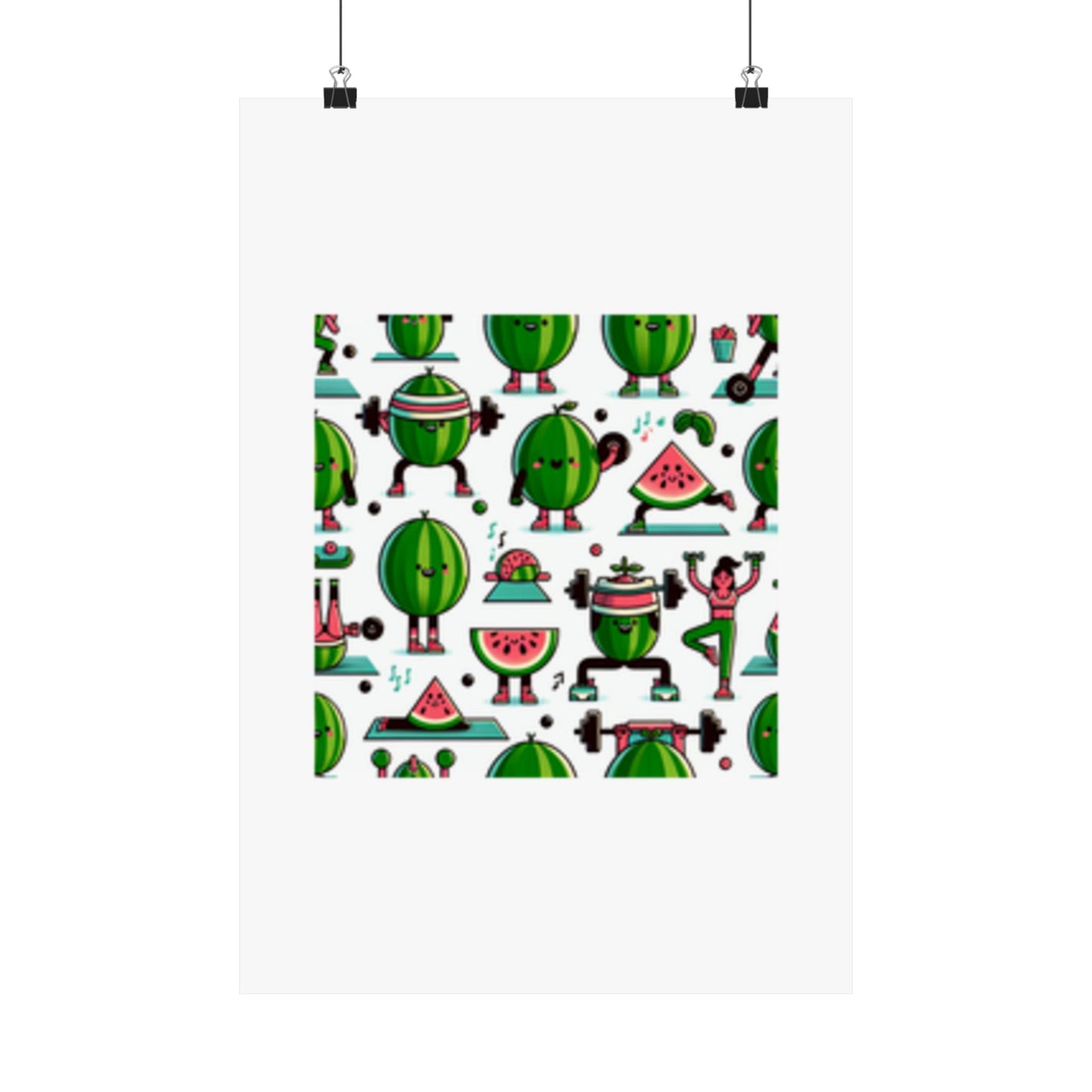 Watermelon Workout Club Cute Food Fitness Wall Art Poster