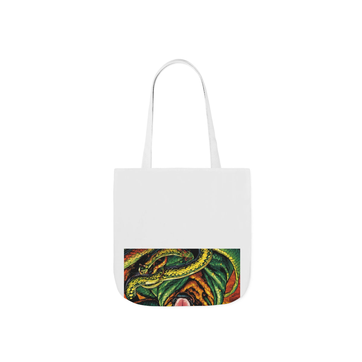 Surreal Serpent Hound Dark Fantasy Canvas Tote Bag