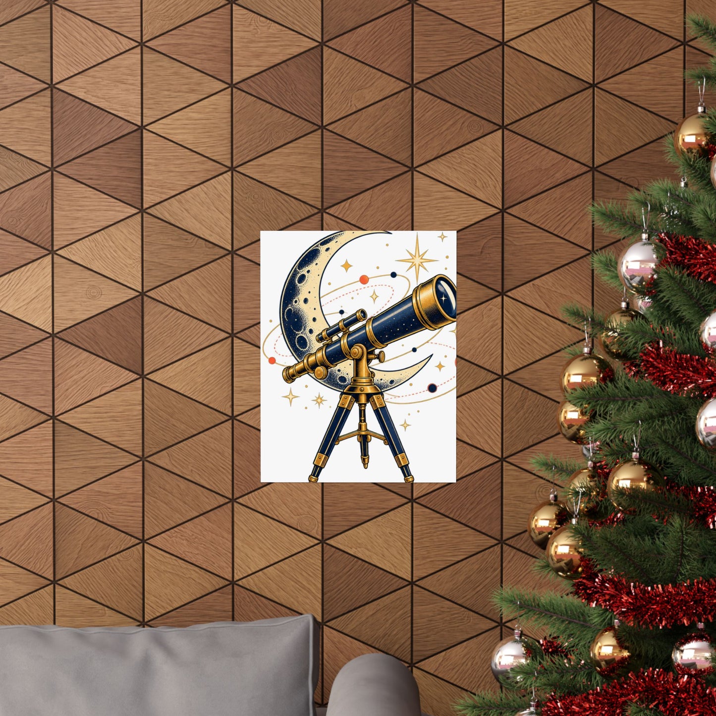 Vintage Telescope Celestial Astronomy Poster