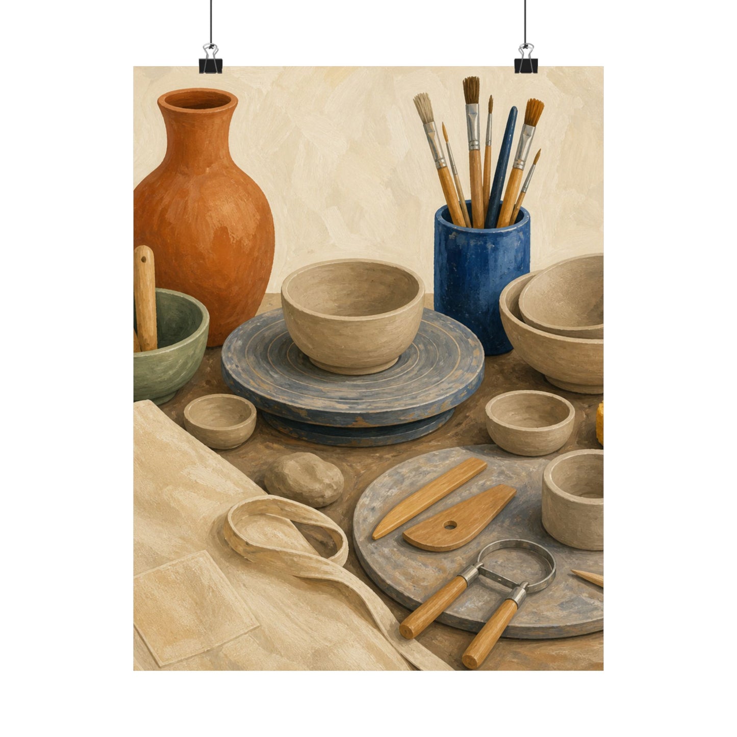 Colorful Pottery Studio Hobby Poster