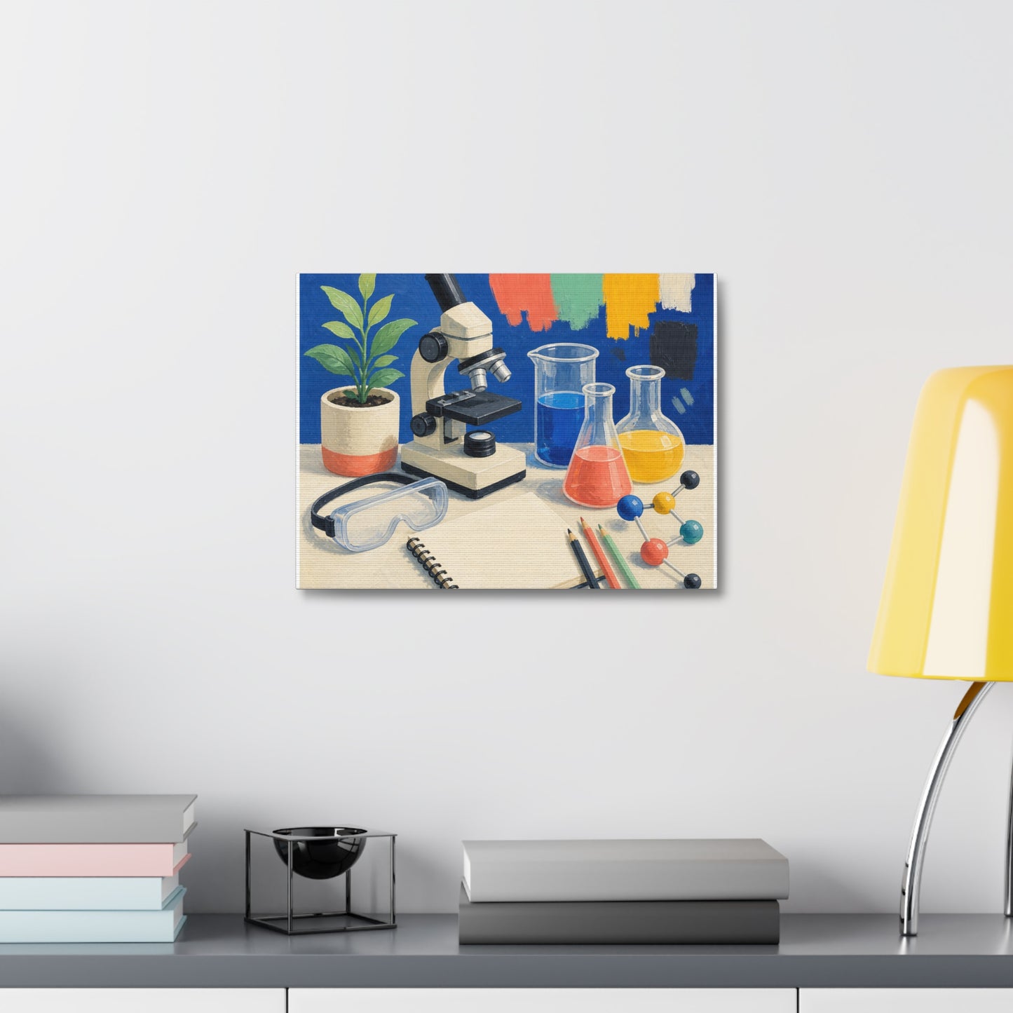 Colorful Science Lab Learning Art Canvas Art