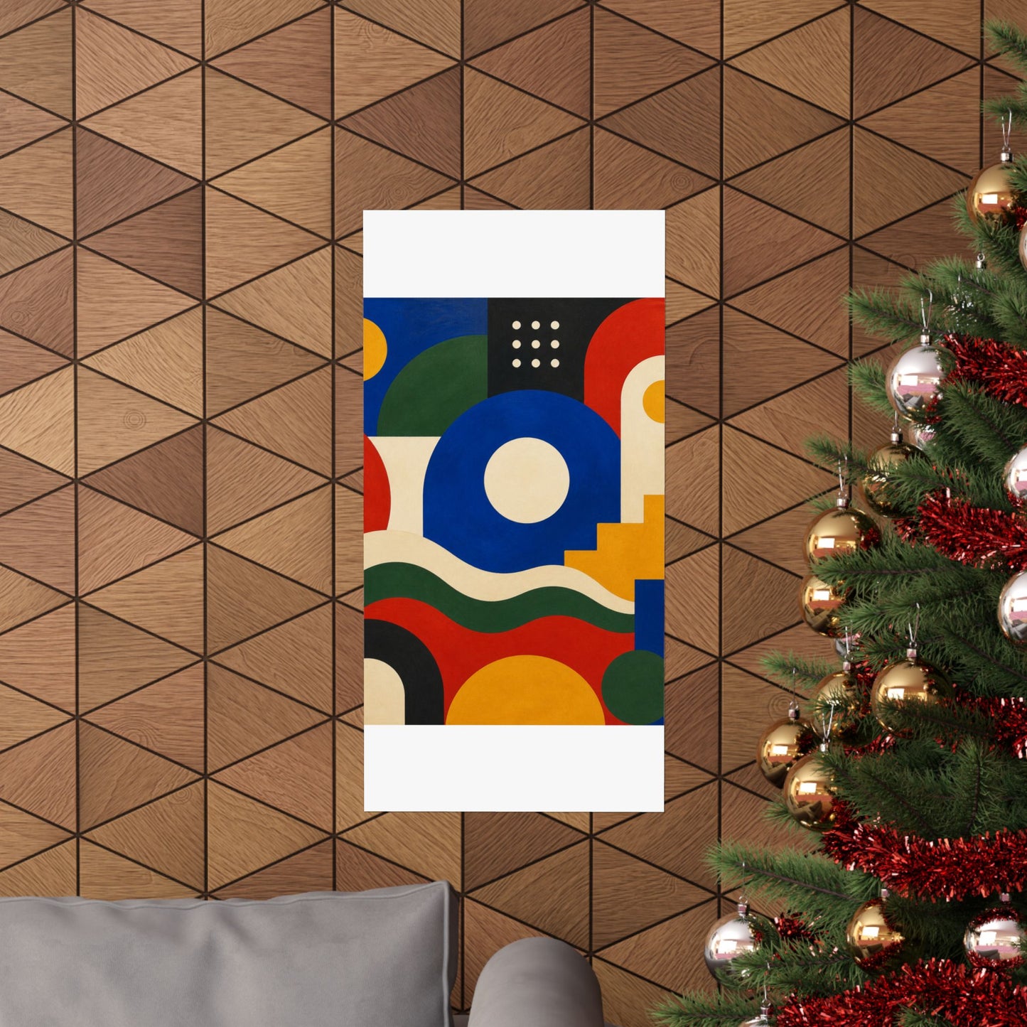 Bold Geometric Balance Abstract Art Poster