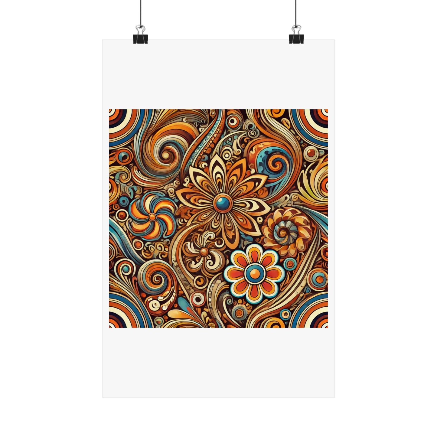 Ornate Abstract Floral Paisley Pattern Poster