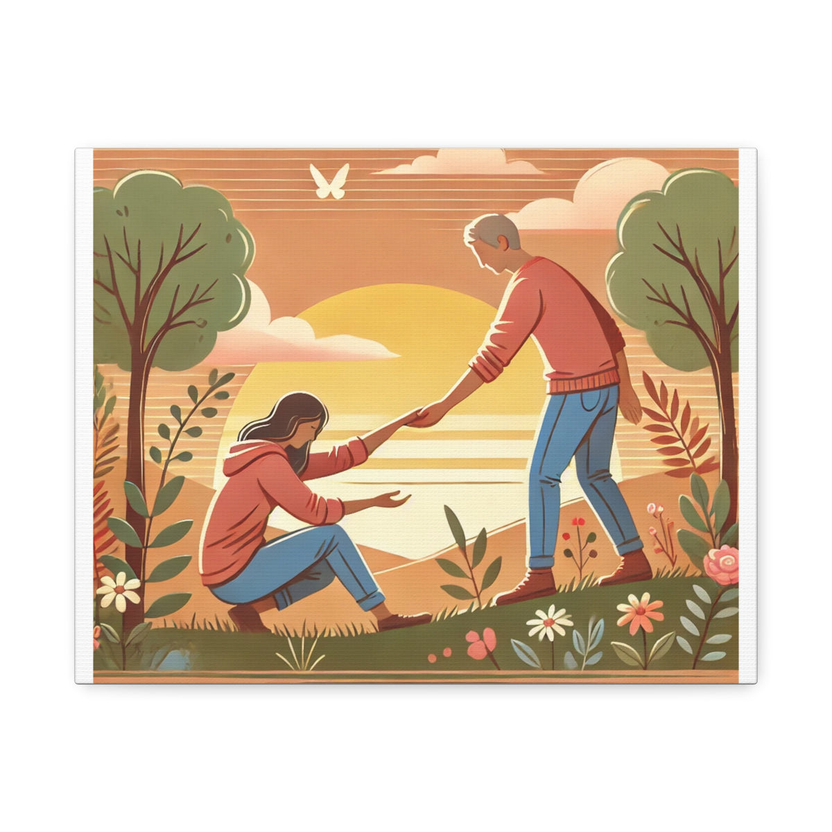 Helping Hands Sunset Garden Canvas Wall Art