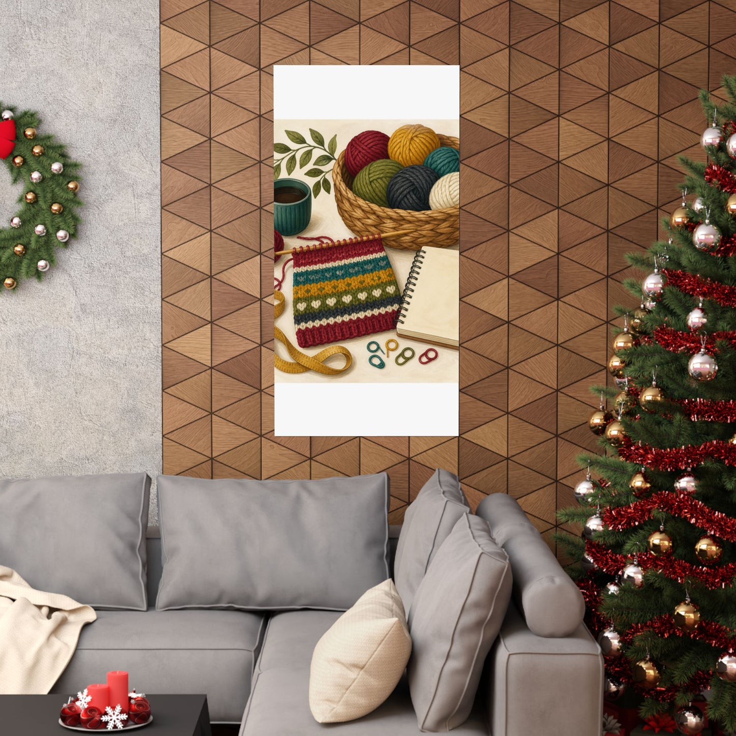Cozy Knitting and Yarn Hobby Art Poster