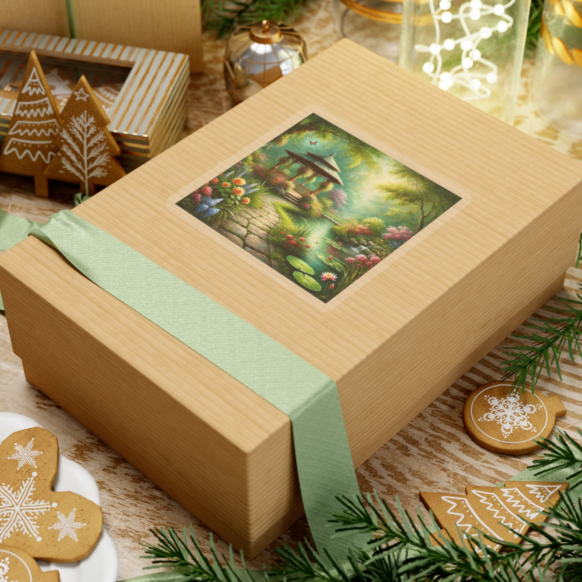 Spring Garden Gazebo Floral Landscape Sticker