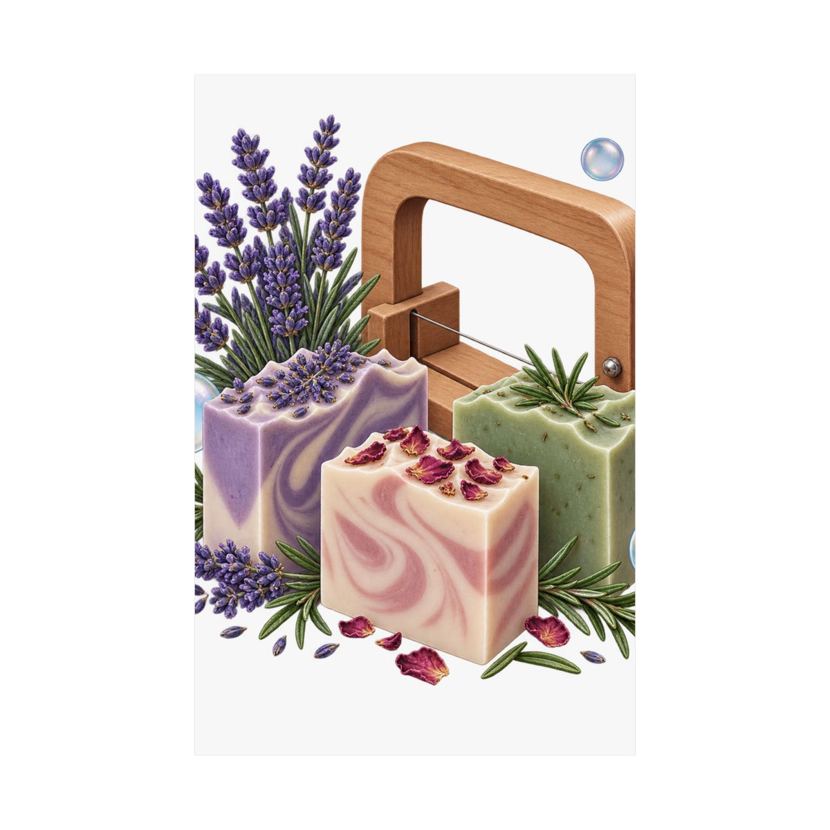 Botanical Soap Making Lavender and Herbs Poster