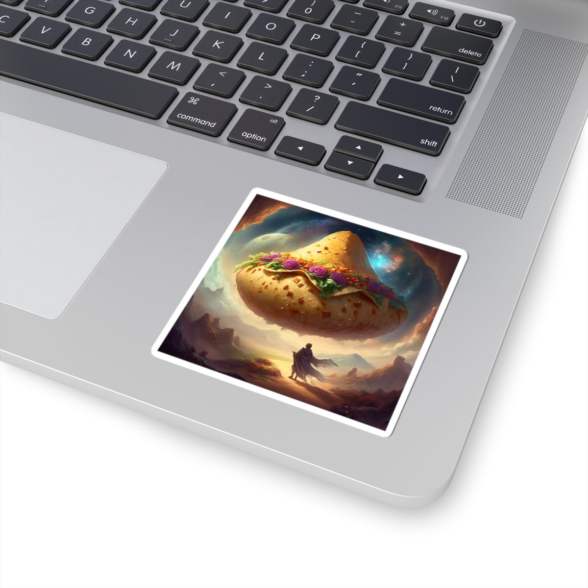 Cosmic Taco Planetoid Surreal Food Fantasy Art Sticker