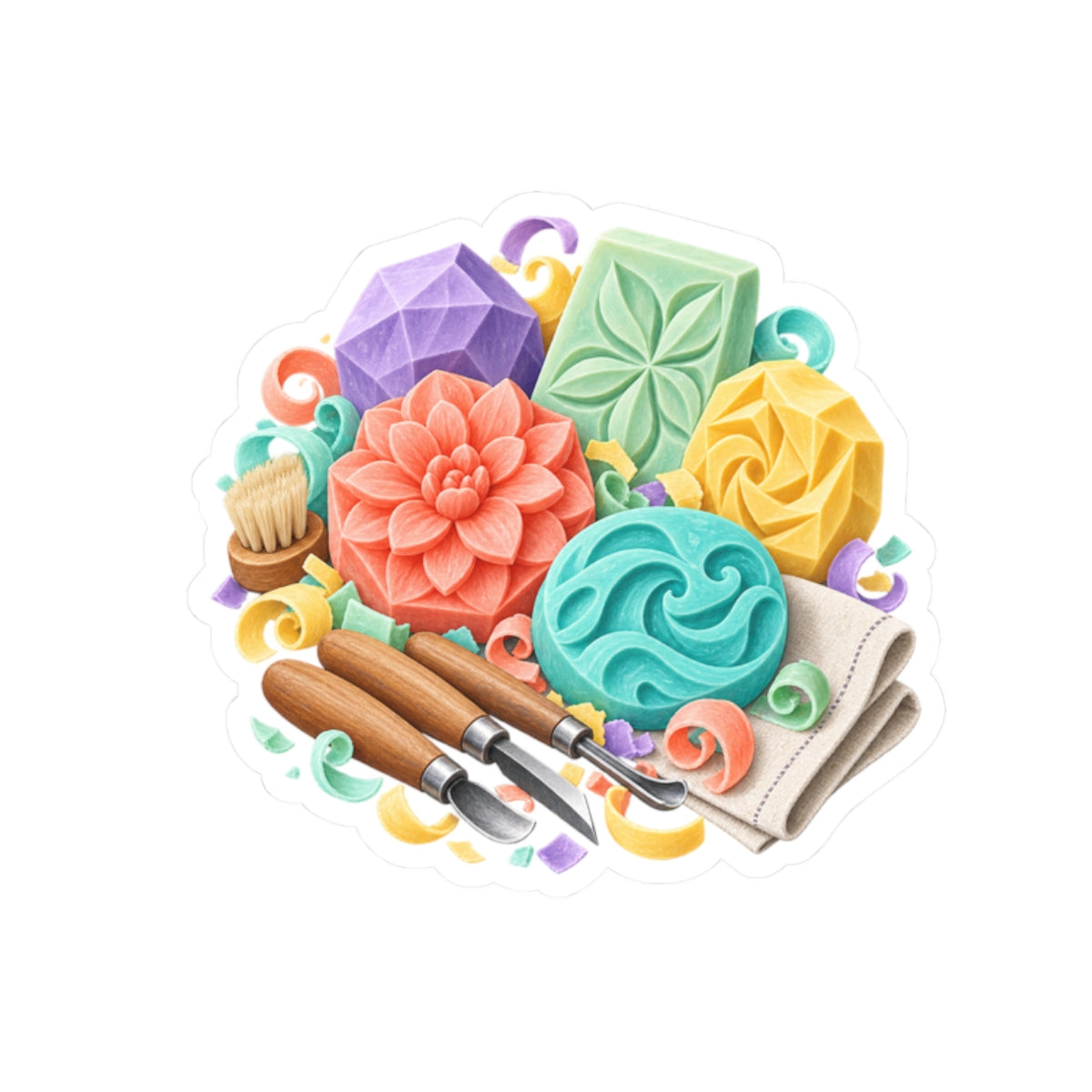 Colorful Soap Carving Workshop Sticker