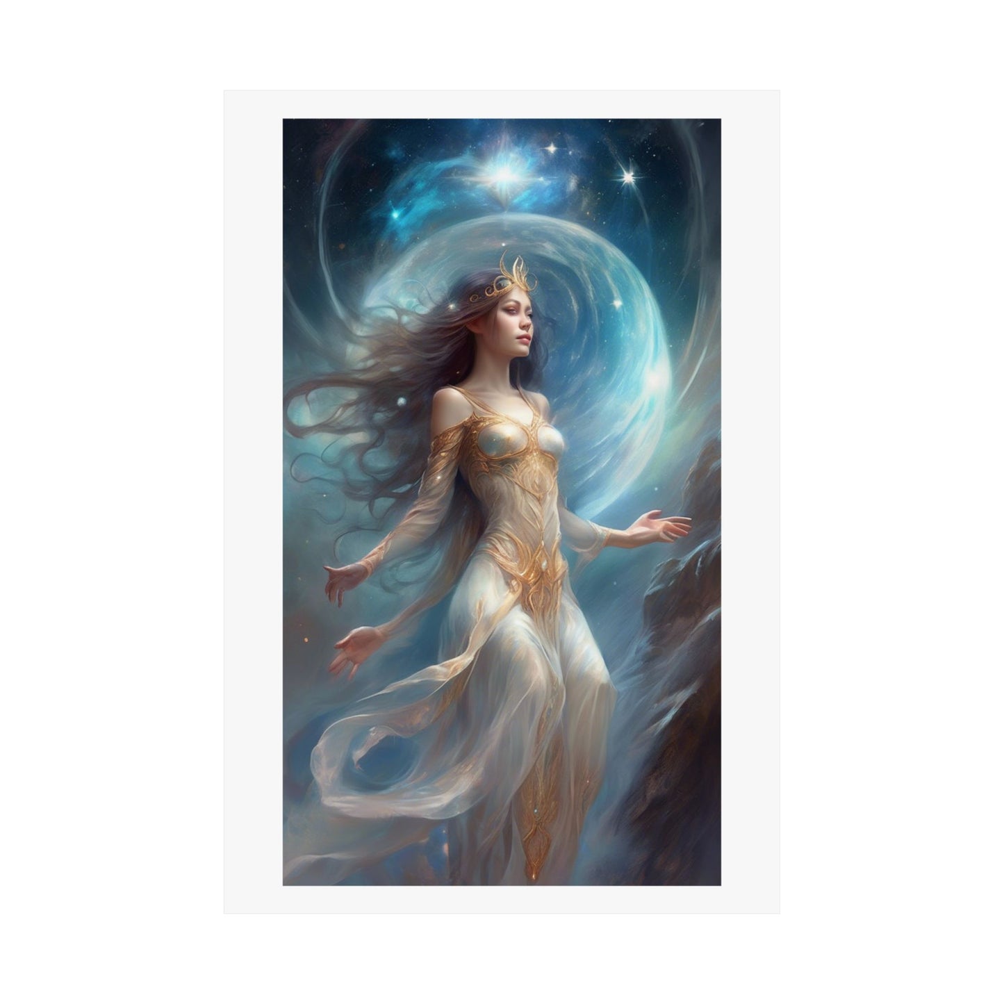 Lunar Celestial Queen Fantasy Portrait Poster