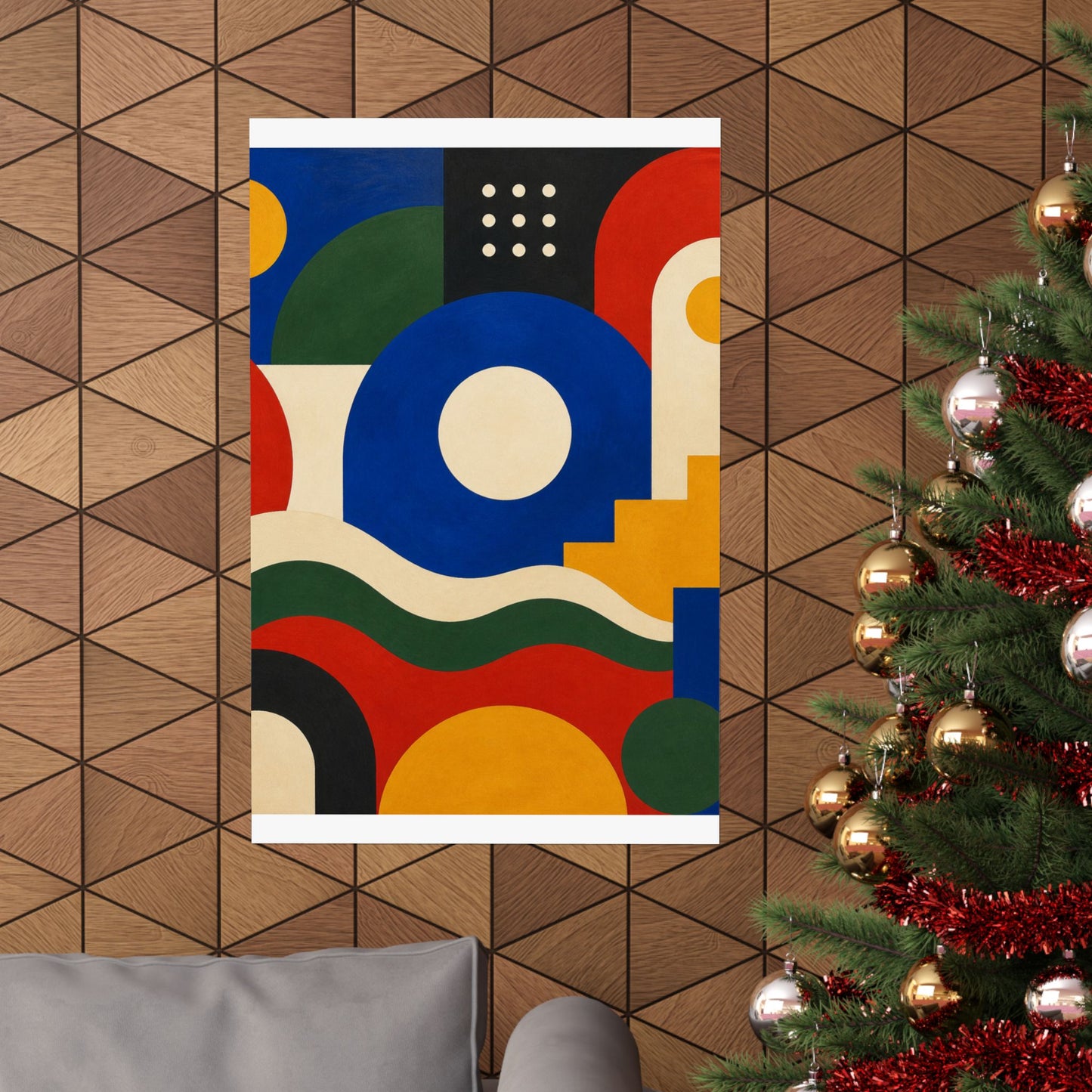Bold Geometric Balance Abstract Art Poster