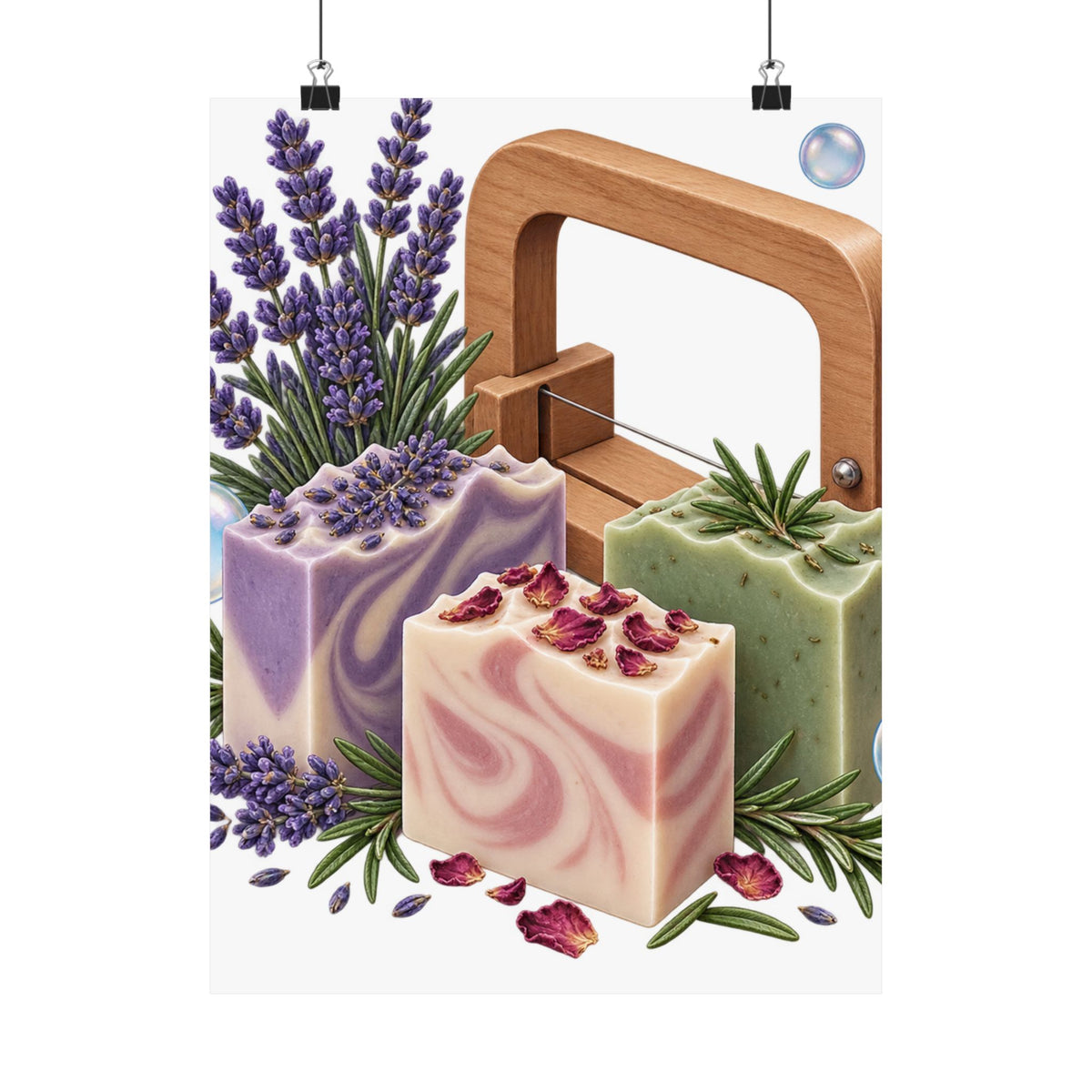 Botanical Soap Making Lavender and Herbs Poster