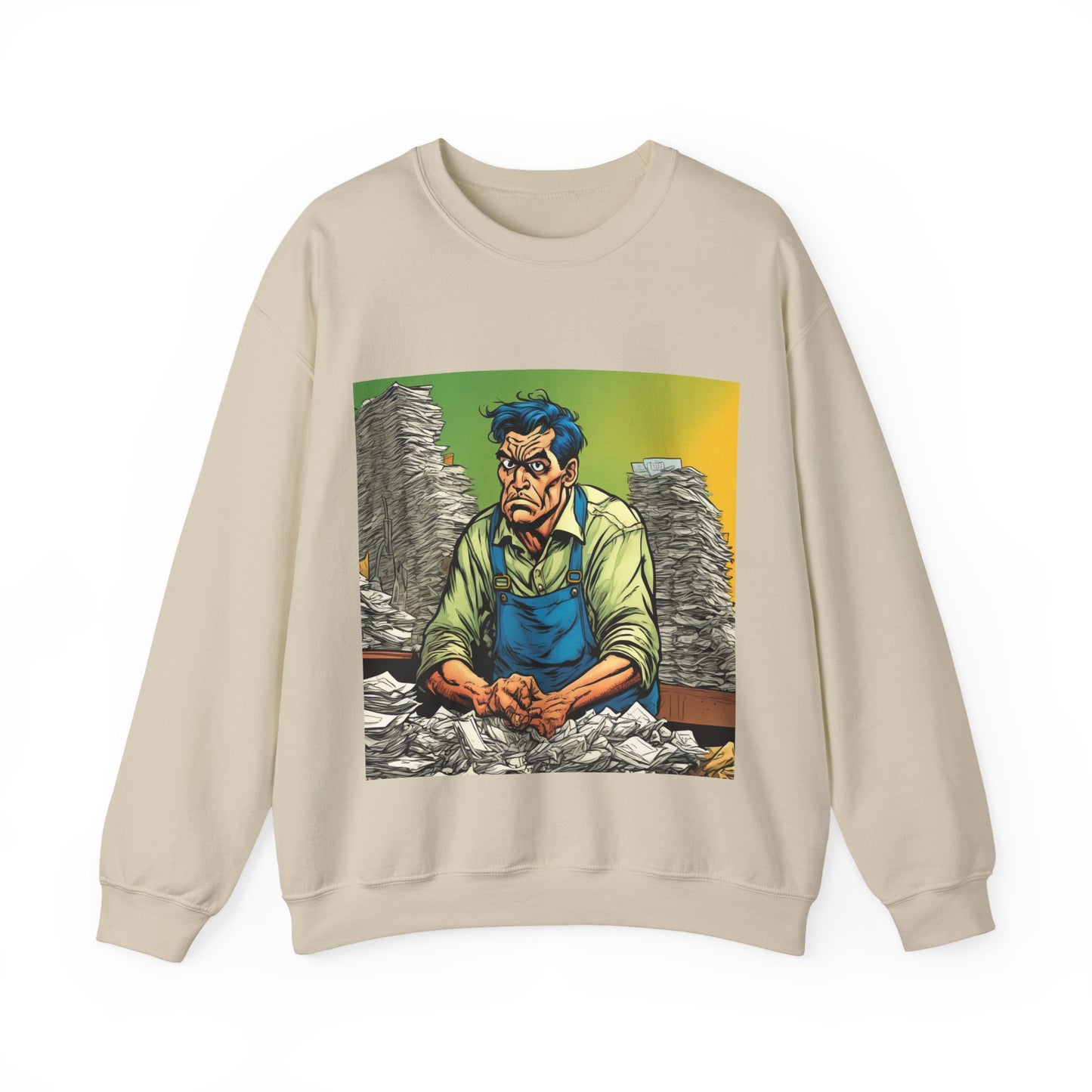 Paperwork Chaos Desk Worker Funny Office Art Sweatshirt