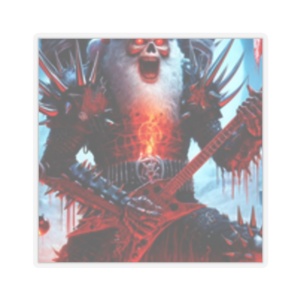 Heavy Metal Santa Holiday Concert Rock Sticker