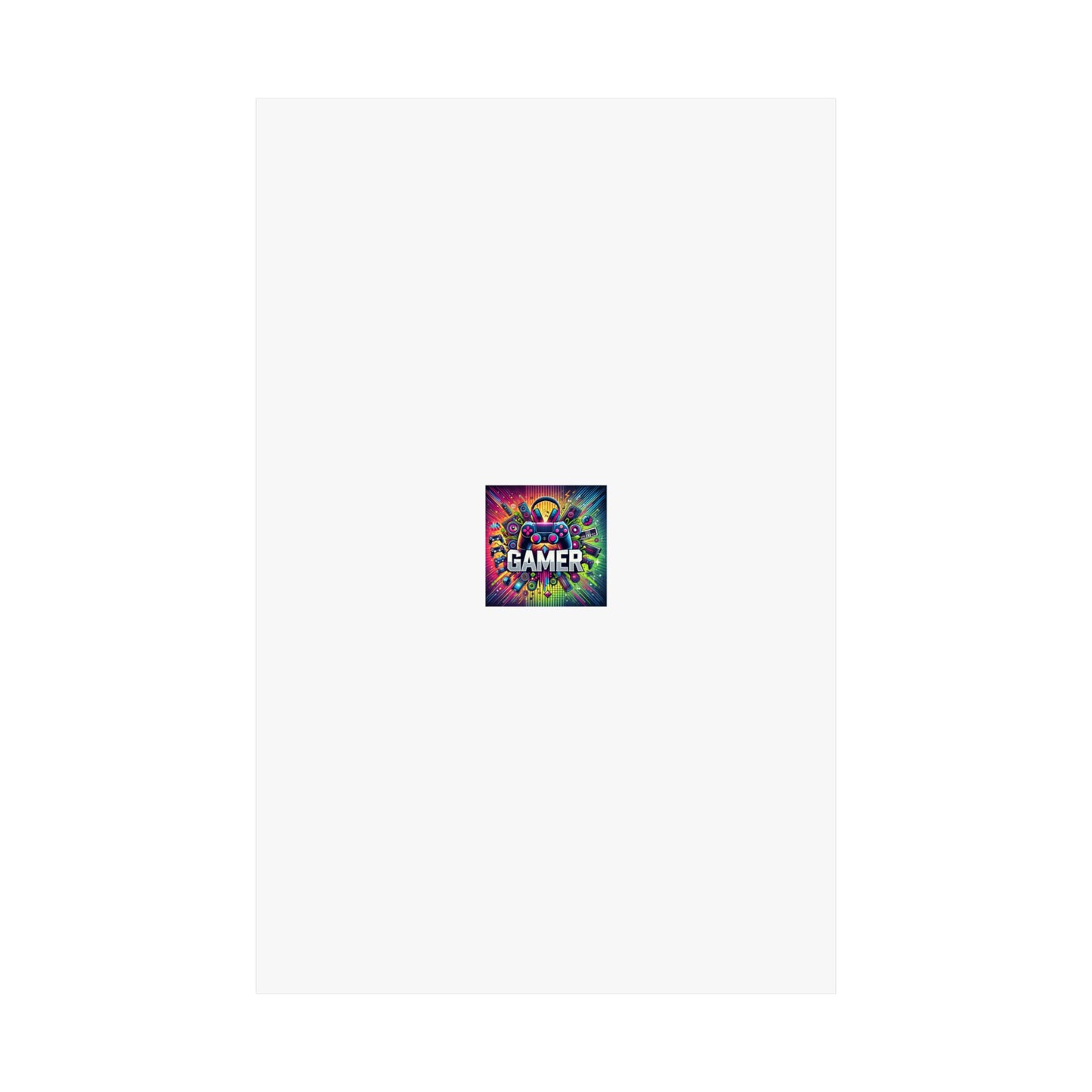 Neon Gamer Energy Retro Arcade Gaming Wall Art Poster