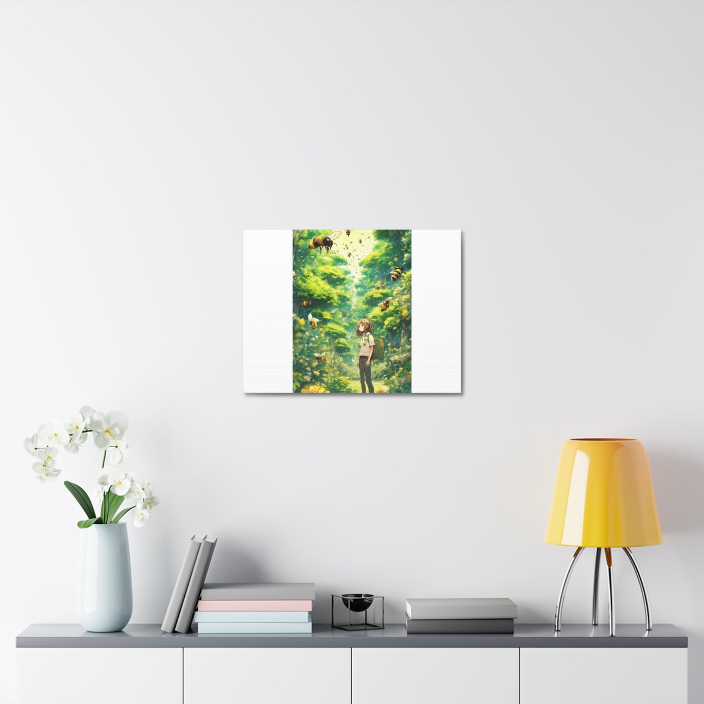 Bee Garden Explorer Anime Nature Art Canvas