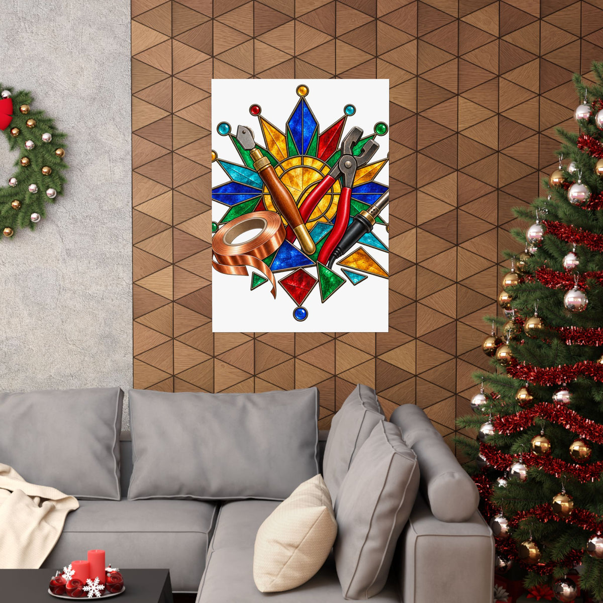 Stained Glass Workshop Tools Poster