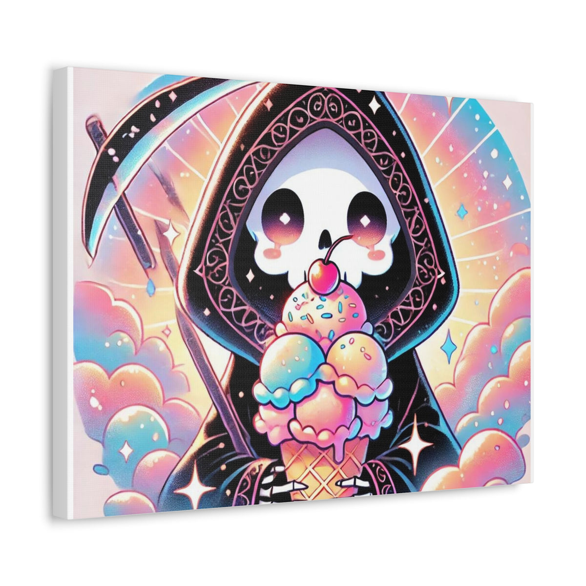 Pastel Grim Reaper Ice Cream Cute Gothic Canvas Art