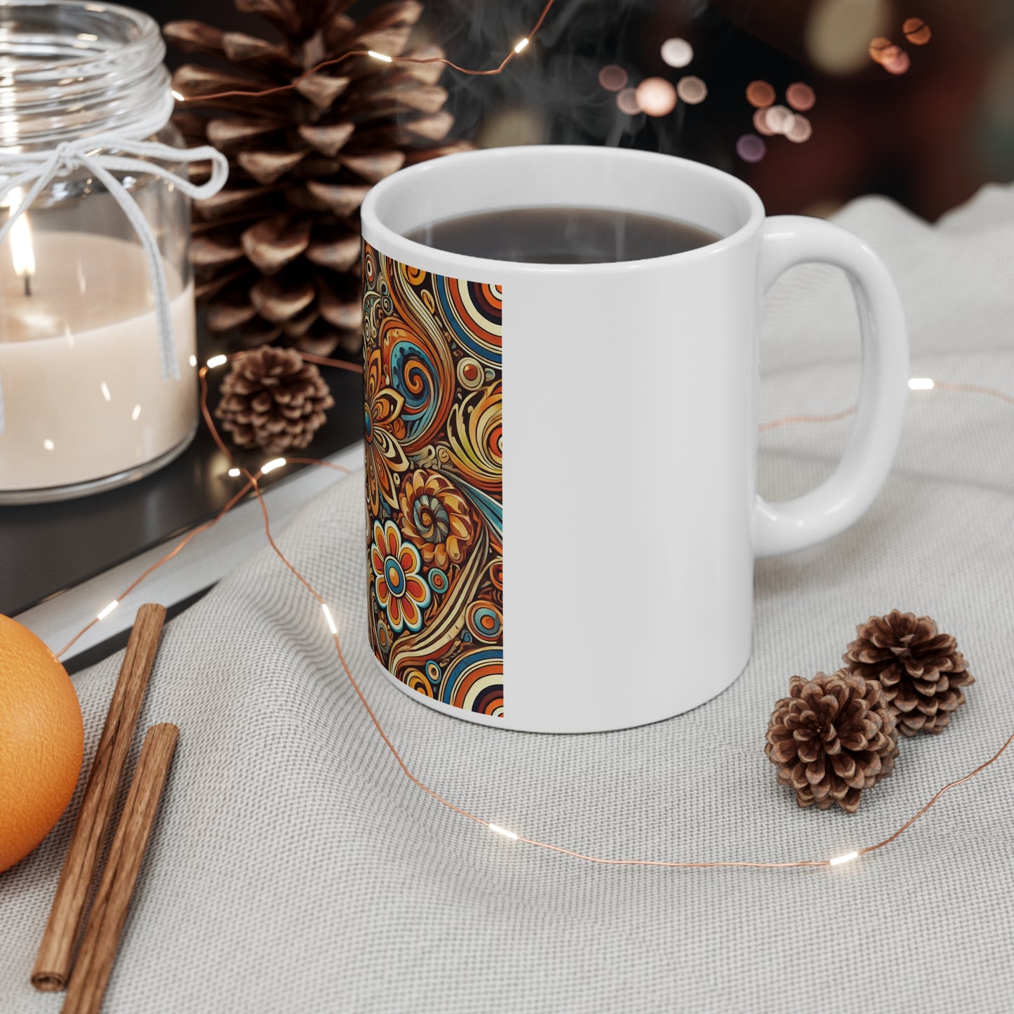 Ornate Abstract Floral Paisley Pattern Coffee Mug