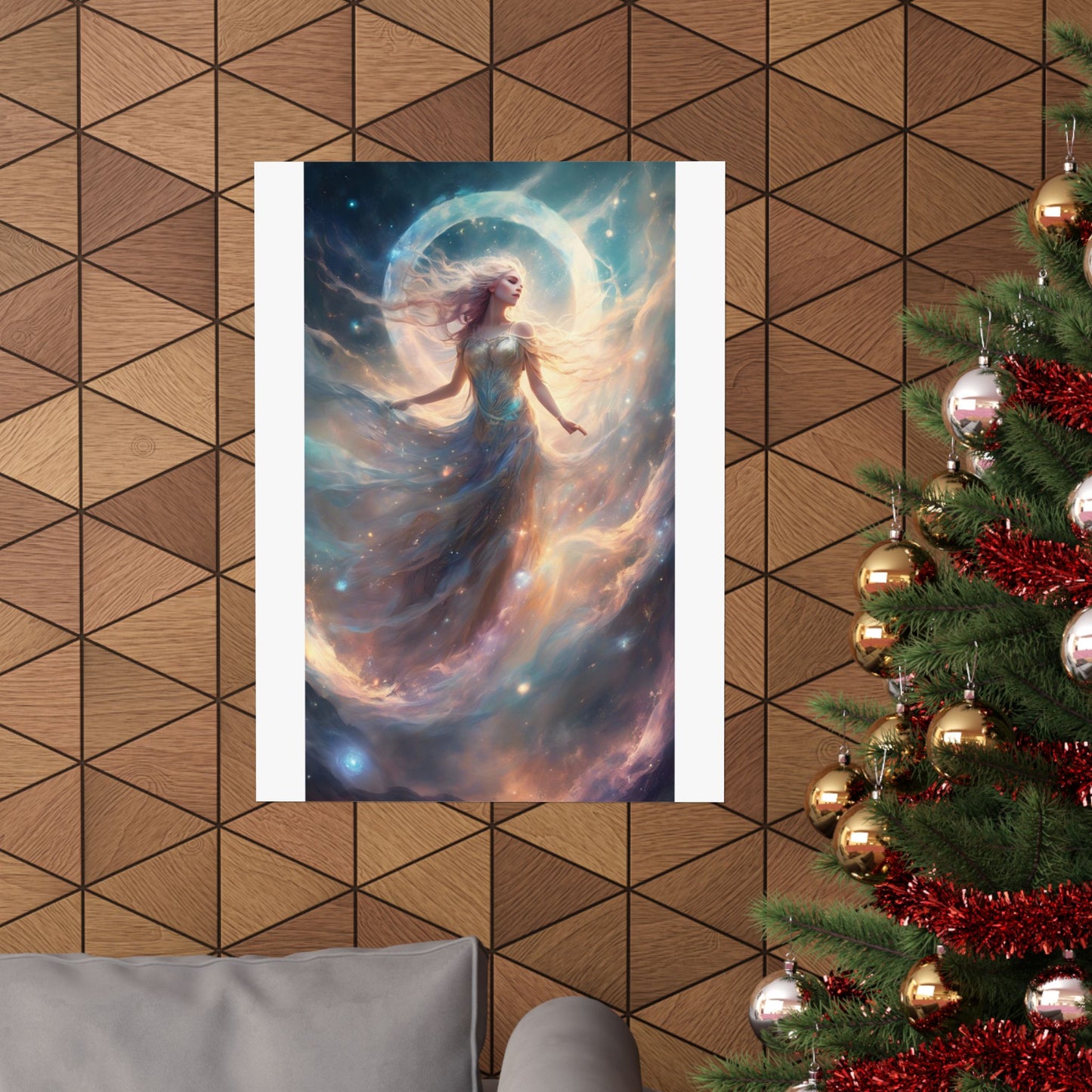 Moonlit Celestial Dancer Fantasy Portrait Poster