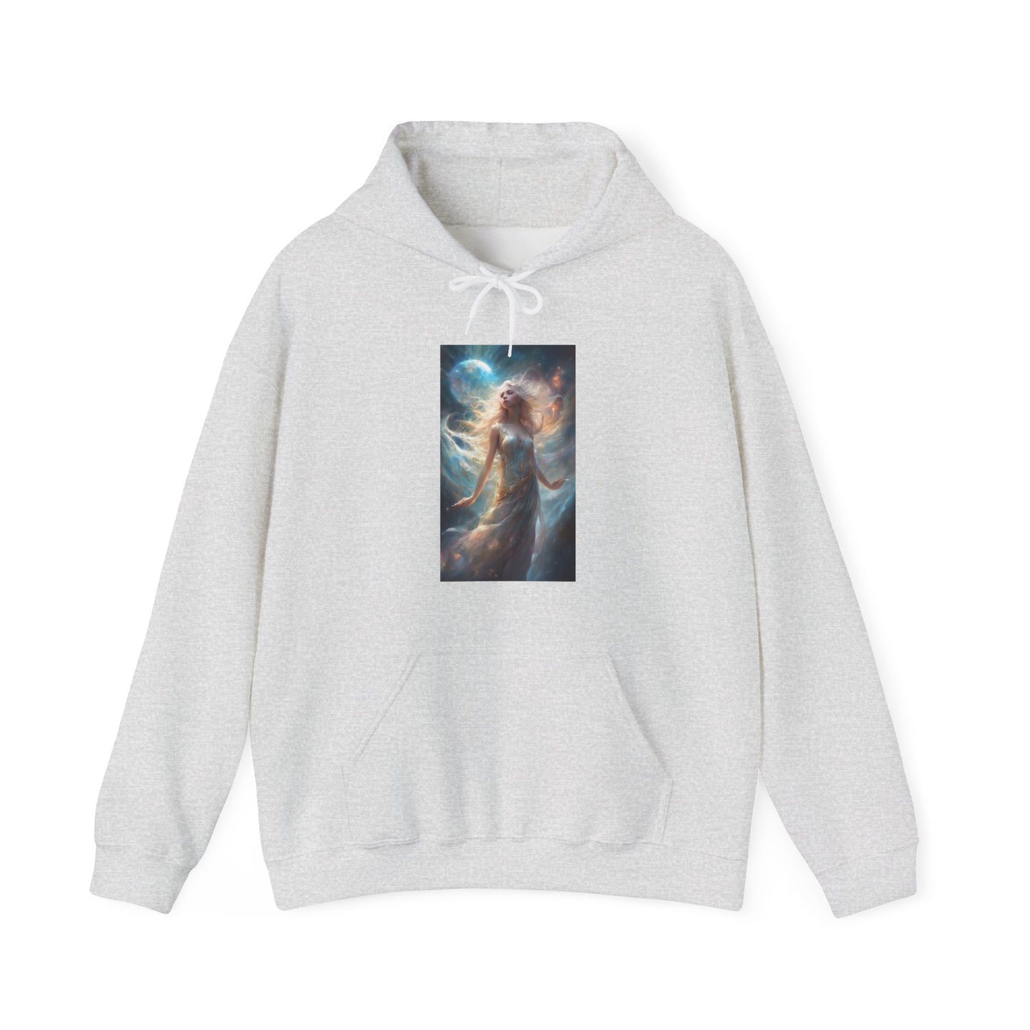 Moonlit Celestial Maiden Fantasy Portrait Hoodie