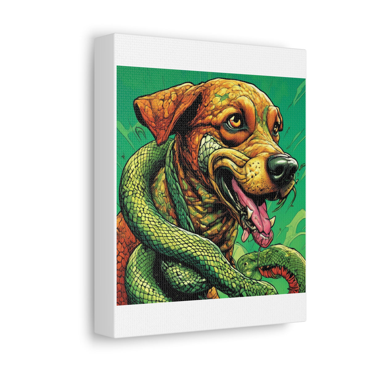 Serpent Guardian Dog Bold Fantasy Creature Canvas Art