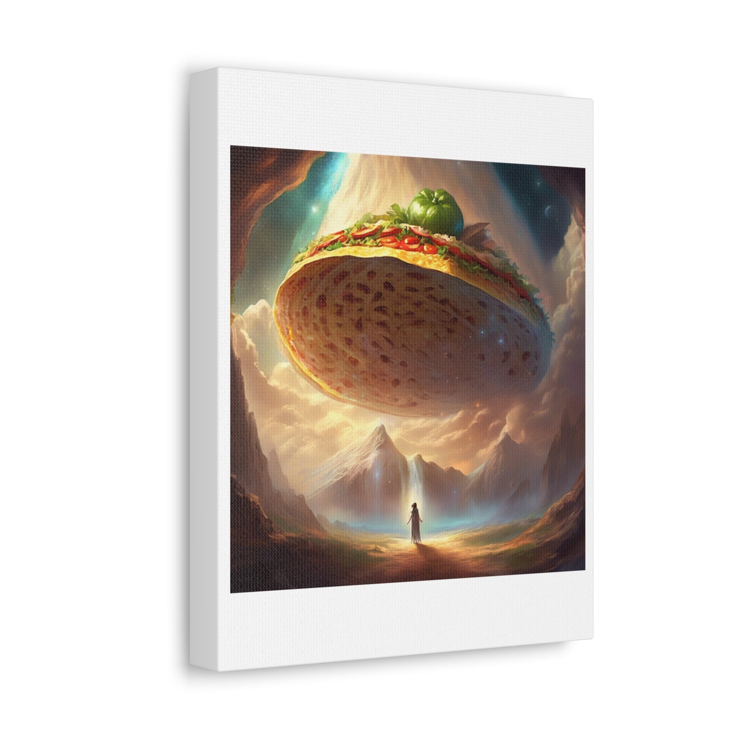 Cosmic Taco UFO Surreal Food Fantasy Art Canvas