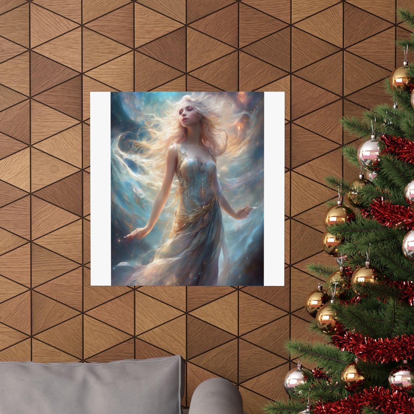 Moonlit Celestial Maiden Fantasy Portrait Poster