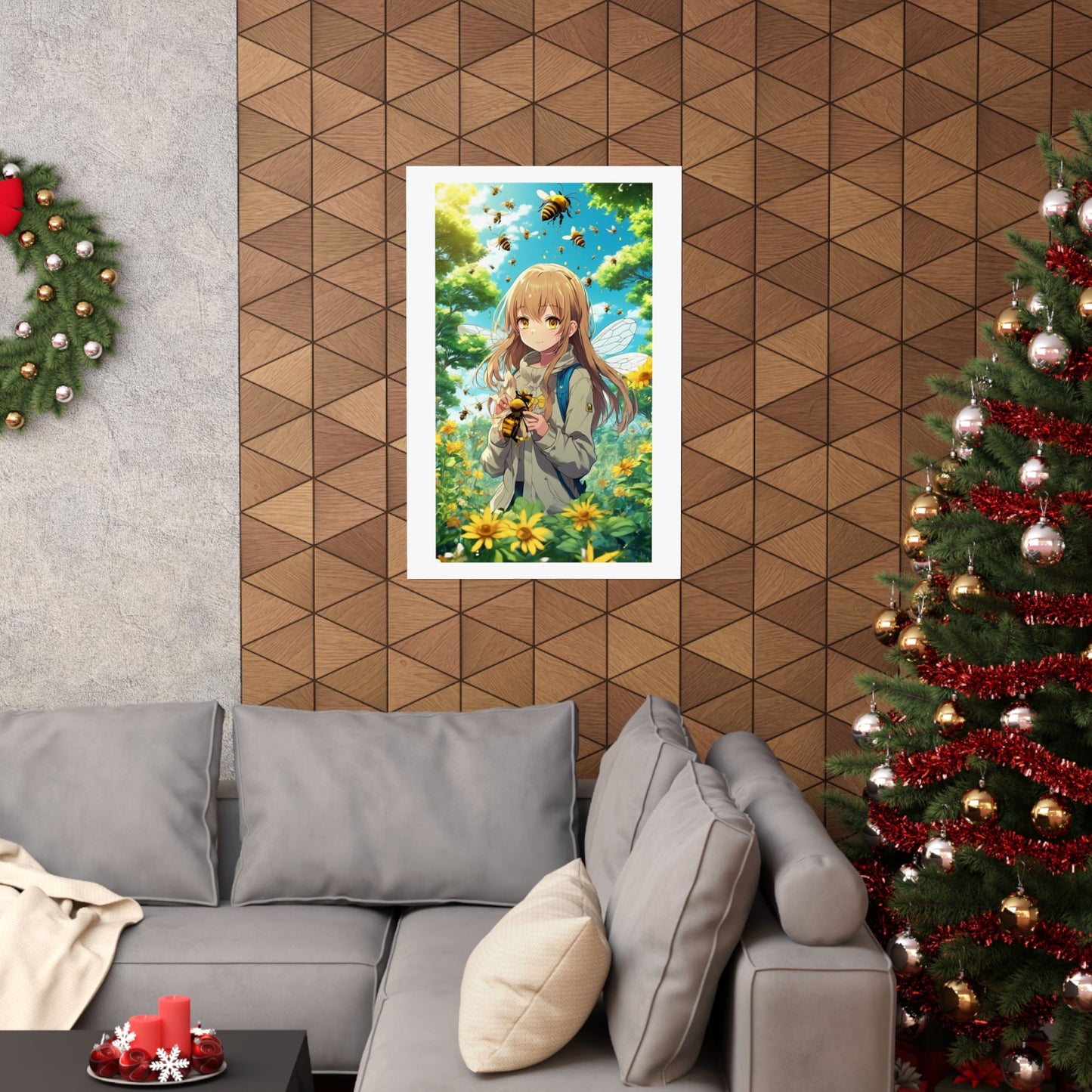 Bee Fairy Garden Anime Nature Art Poster